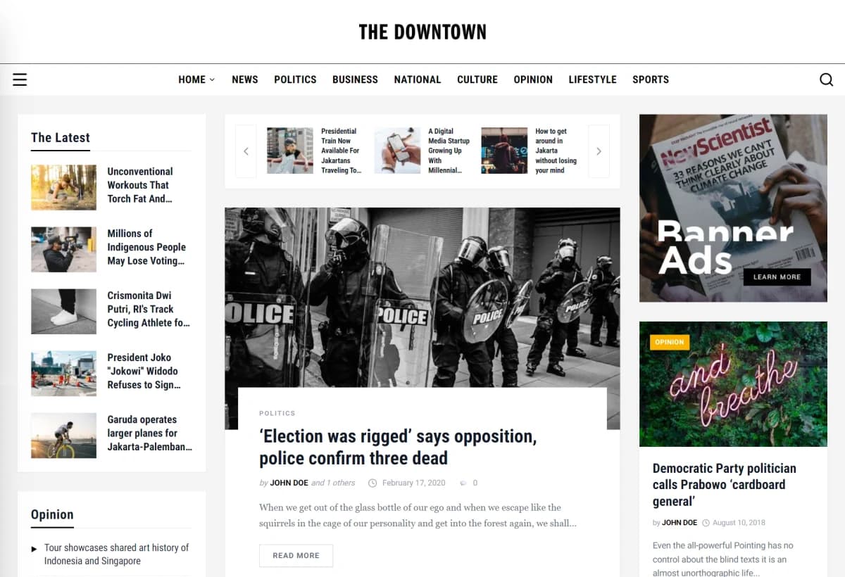 News Portal & CMS website interface